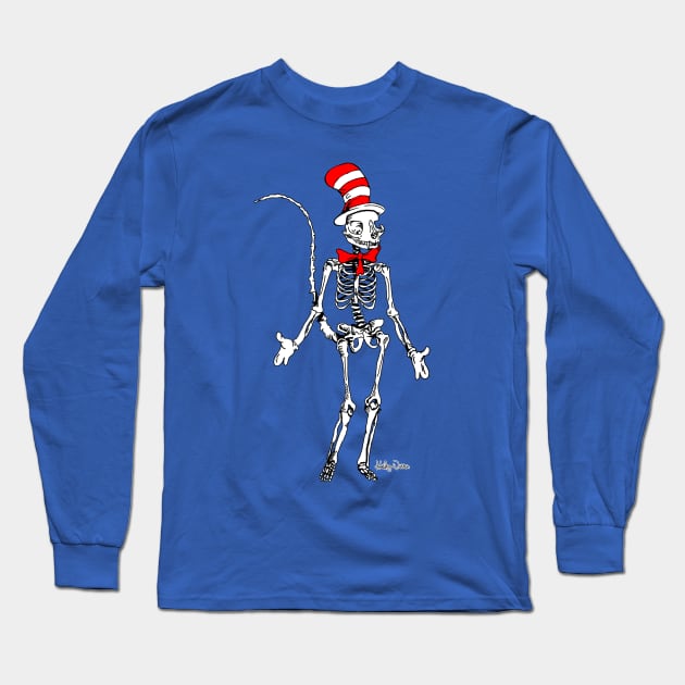 Skull In The Hat Long Sleeve T-Shirt by Harley Warren